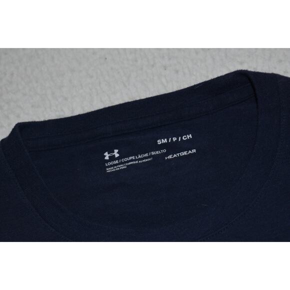 Under Armour Shirt Men Size Small Gym Performance HeatGear Long Sleeve Blue - Picture 6 of 7